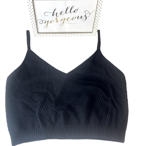 Spiritual Gangster Brami Seamless Row Ribbed Active Brami NWT SZ M/L in Black - Picture 4 of 9